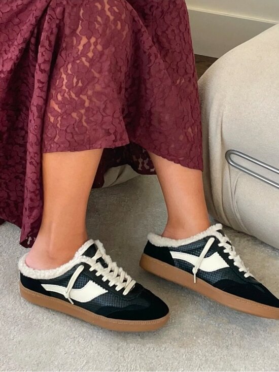 Dolce Vita Shoes - Dolce Vita Notice Slide Plush Sneakers Black Woven Leather Women's Size 10 NEW
